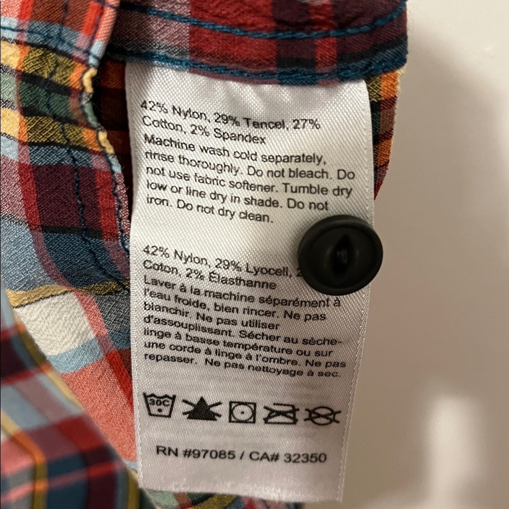 OUTDOOR RESEARCH Pale Ale Plaid Short Sleeve Button Down Tencel Nylon UPF 15 XL - Picture 6 of 7